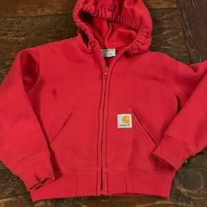 Carhartt Kids Red Zip-Up Hoodie 4T